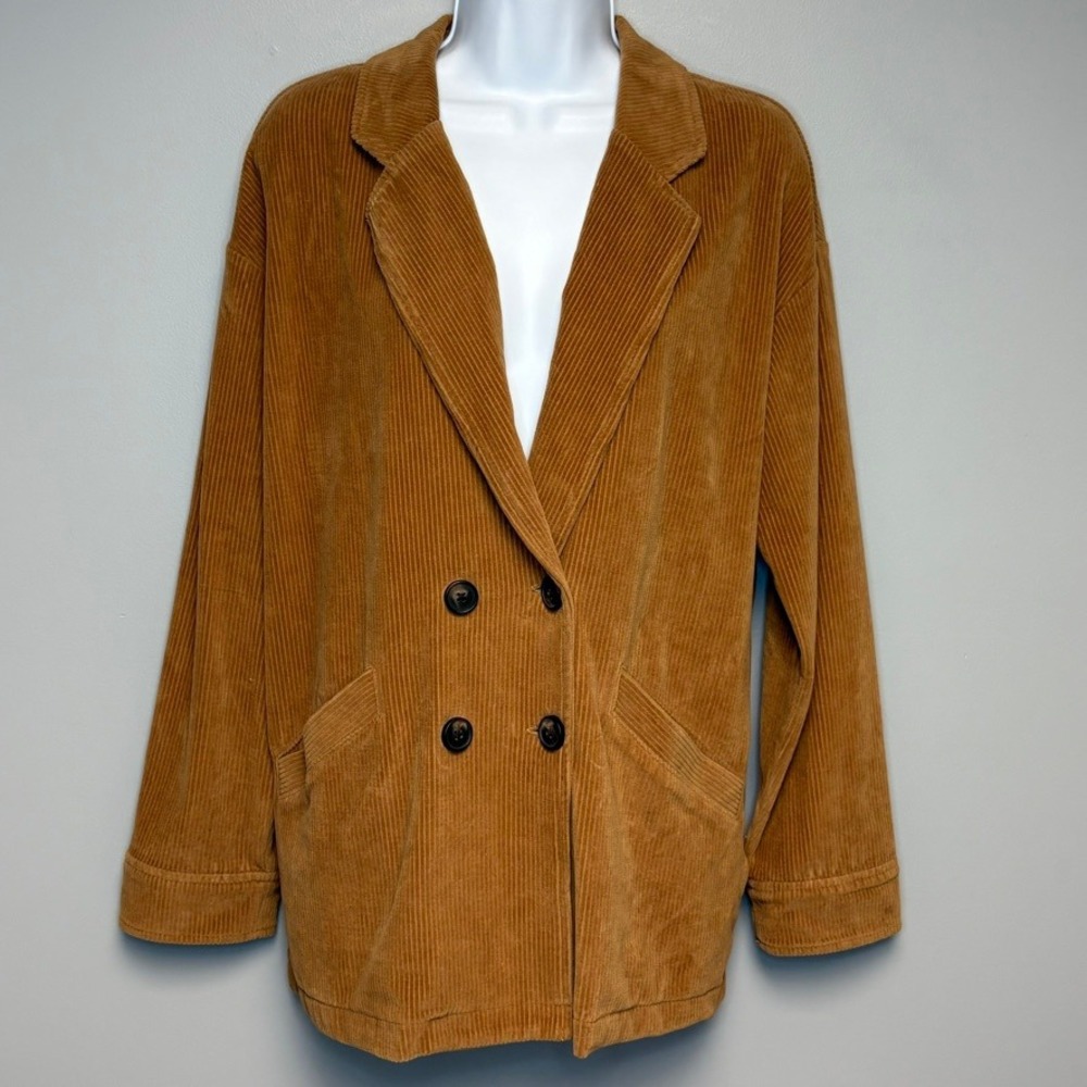 LOT OF 2 Madewell Corduroy Redford Relax Fit Preppy Blue Tan Blazer Womens S